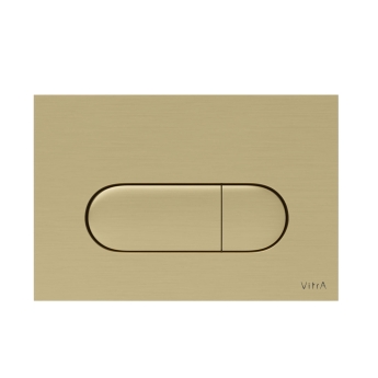 Vitra Loop Round Dual Flush Plate - Brushed Gold | Product Image