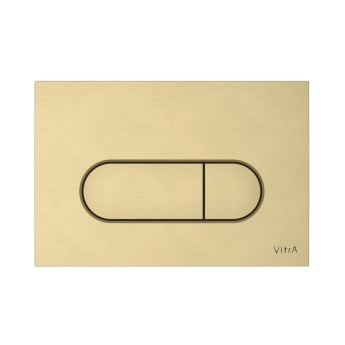 Vitra Loop Round Dual Flush Plate - Brushed Gold | Product Image