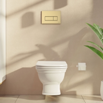 Vitra Loop Square Dual Flush Plate - Brushed Gold | Product Image