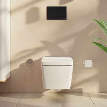 Vitra Loop Square Dual Flush Plate - Glossy Black | Product Image