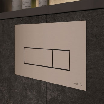 Vitra Loop Square Dual Flush Plate - Brushed Nickel | Product Image