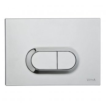 Vitra Loop O Mechanical Dual Flush Plate - Brushed Chrome