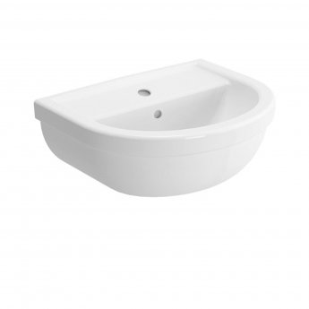 Vitra Milton Cloakroom Basin and Full Pedestal 450mm Wide - 2 Tap Hole