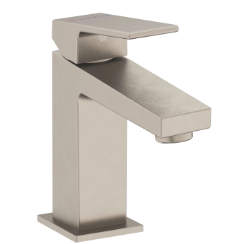 Vitra Minimax Square Compact Basin Mixer Tap - Brushed Nickel | Product Image