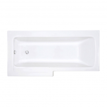 Vitra Neon L-Shaped Shower Bath Left Handed 1700mm x 750mm/850mm 0 Tap Hole