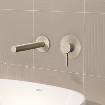 Vitra Origin Basin Mixer Tap Wall Mounted - Brushed Nickel | Product Image