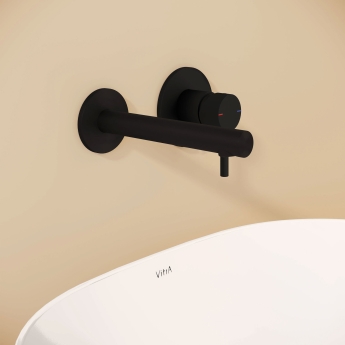 Vitra Origin Basin Mixer Tap Wall Mounted - Matt Black | Product Image