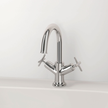 Vitra Origin Classic Basin Mixer Tap with Crosshead Handle - Chrome | Product Image