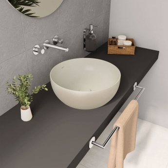 VitrA Recycled Round Countertop Vessel Basin 400mm - Matt Taupe | Product Image