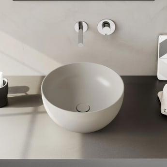 VitrA Recycled Round Countertop Vessel Basin 400mm - Matt Taupe | Product Image