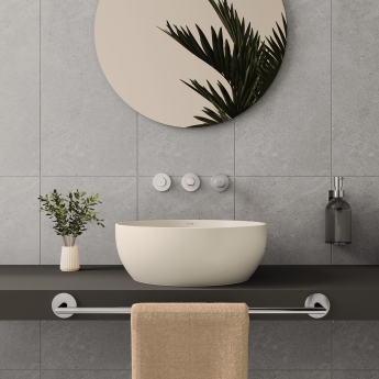 VitrA Recycled Round Countertop Vessel Basin 400mm - Matt Taupe | Product Image