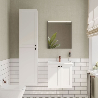 Vitra Root Classic Wall Hung 2-Door Tall Unit 400mm Wide - Matt White | Product Image