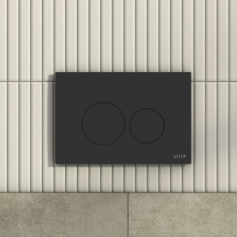 Vitra Root Round Dual Flush Plate - Matt Black | Product Image