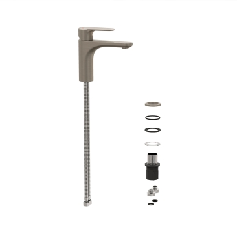 Vitra Root Round Basin Mixer Tap - Brushed Nickel | Product Image