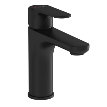 Vitra Root Round Basin Mixer Tap - Matt Black | Product Image