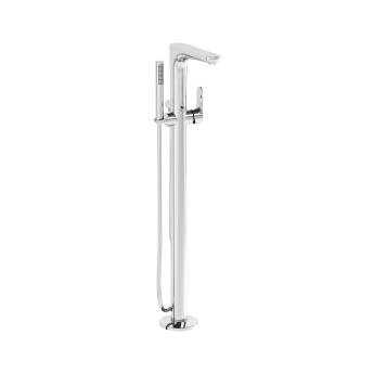 Vitra Root Freestanding Bath Shower Mixer Tap with Shower Kit - Chrome | Product Image