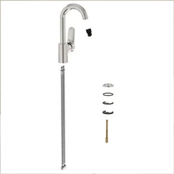 Vitra Root Round Single Lever Side Action Basin Mixer Tap - Chrome | Product Image