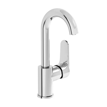 Vitra Root Round Single Lever Side Action Basin Mixer Tap - Chrome | Product Image