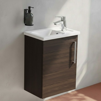 Vitra Root Flat Compact Wall Hung 1-Door Vanity Unit with Basin 450mm Wide | Product Image