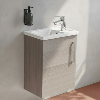 Vitra Root Flat Compact Wall Hung 1-Door Vanity Unit with Basin 450mm Wide | Product Image