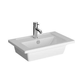 Vitra Root Groove Compact Wall Hung 2-Drawer Vanity Unit with Basin 600mm Wide - Matt Fjord Green | Product Image