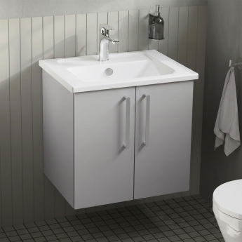 Vitra Root Flat Wall Hung 2-Door Vanity Unit with Basin 600mm Wide | Product Image