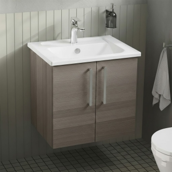 Vitra Root Flat Wall Hung 2-Door Vanity Unit with Basin 600mm Wide | Product Image