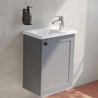 Vitra Root Classic Compact Wall Hung 1-Door RH Vanity Unit with Basin 450mm Wide | Product Image