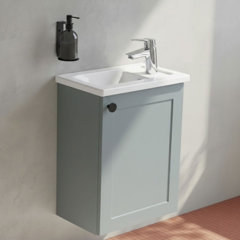 Vitra Root Classic Compact Wall Hung 1-Door RH Vanity Unit with Basin 450mm Wide | Product Image