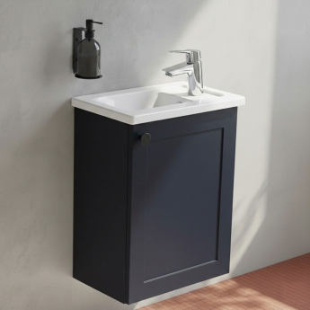 Vitra Root Classic Compact Wall Hung 1-Door RH Vanity Unit with Basin 450mm Wide | Product Image