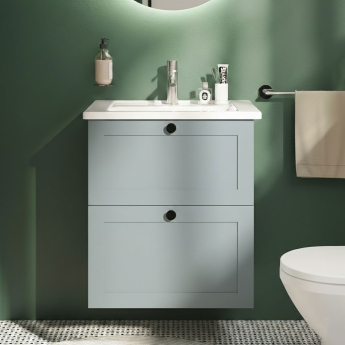 Vitra Root Classic Wall Hung 2-Drawer Vanity Unit with Basin 600mm Wide | Product Image