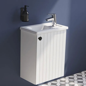 Vitra Root Groove Compact Wall Hung 1-Door Vanity Unit with Basin 450mm Wide | Product Image