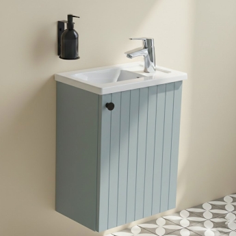 Vitra Root Groove Compact Wall Hung 1-Door Vanity Unit with Basin 450mm Wide | Product Image