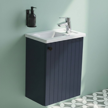 Vitra Root Groove Compact Wall Hung 1-Door Vanity Unit with Basin 450mm Wide | Product Image