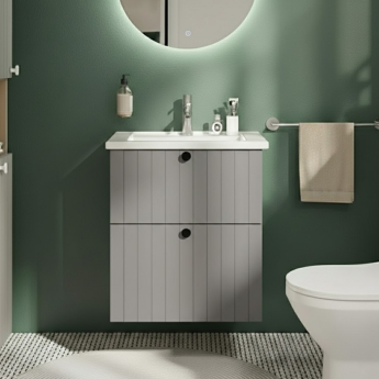 Vitra Root Groove Wall Hung 2-Drawer Vanity Unit with Basin 600mm Wide | Product Image