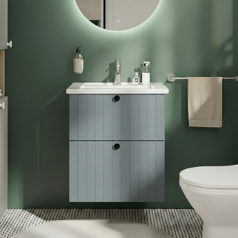 Vitra Root Groove Wall Hung 2-Drawer Vanity Unit with Basin 600mm Wide | Product Image