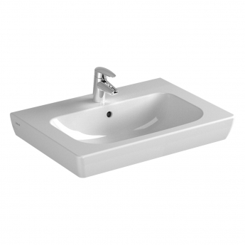 Vitra S20 Vanity Basin 650mm Wide 1 Tap Hole
