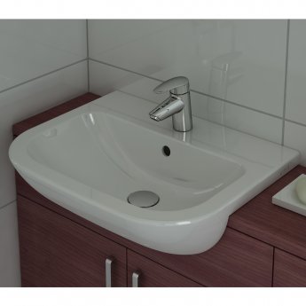 Vitra S20 Semi Recessed Basin 550mm Wide 1 Tap Hole