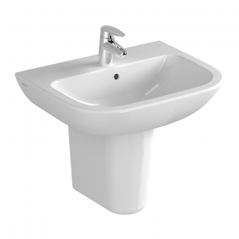 Vitra S20 Cloakroom Basin and Large Semi Pedestal 500mm Wide 1 Tap Hole