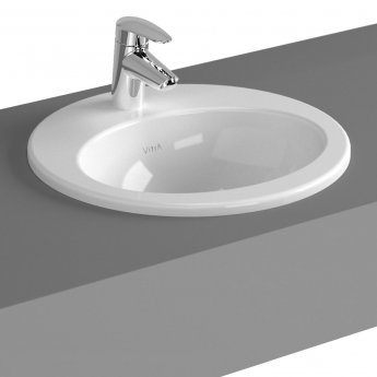 Vitra S20 Compact Countertop Basin with Front Overflow 425mm Wide - 1 Tap Hole