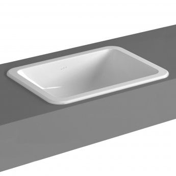 Vitra S20 Compact Countertop Inset Basin Front Overflow 500mm Wide - 0 Tap Hole