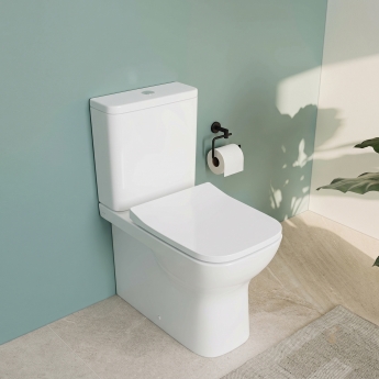 Vitra S20 Square Smoothflush Close Coupled Toilet Closed Back Push Button Cistern - Slim Soft Close Seat | Product Image