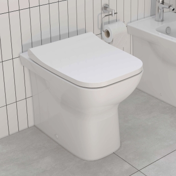 VitrA S20 Square Smoothflush Rimless Back to Wall Toilet (inc Soft Close Seat) | Product Image