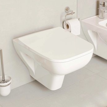VitrA S20 Square Smoothflush Rimless Wall Hung Toilet (inc Soft Close Seat) | Product Image