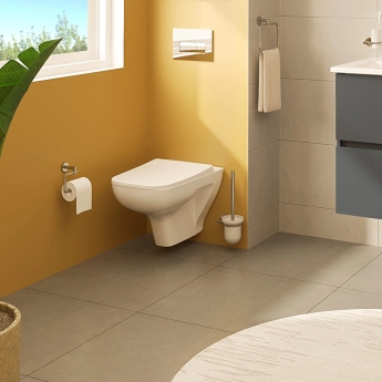 VitrA S20 Square Compact Smoothflush Rimless Wall Hung Toilet (inc Soft Close Seat) | Product Image