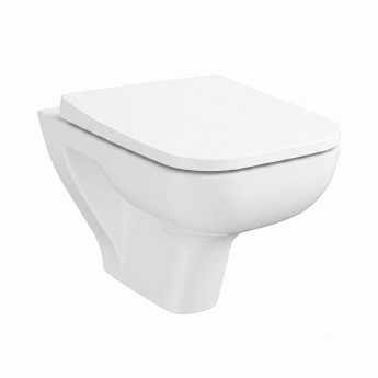 VitrA S20 Square Compact Smoothflush Rimless Wall Hung Toilet (inc Soft Close Seat) | Product Image