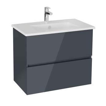 Vitra S20 Square Wall Hung 2-Drawer Vanity Unit and Basin 800mm Wide | Product Image