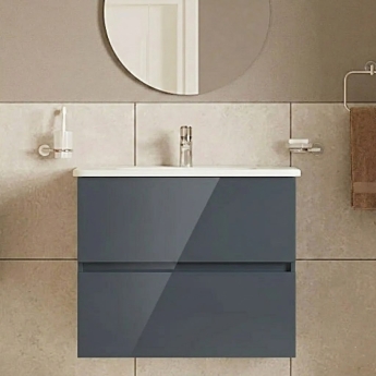 Vitra S20 Square Wall Hung 2-Drawer Vanity Unit and Basin 800mm Wide | Product Image