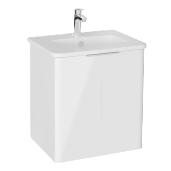 Vitra S20 Round Wall Hung 2-Door Vanity Unit and Basin 600mm Wide | Product Image