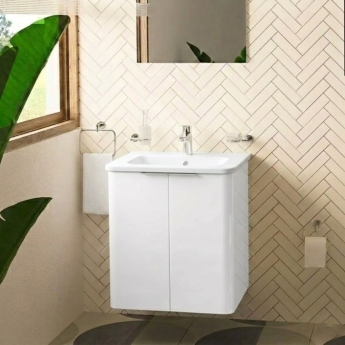 Vitra S20 Round Wall Hung 2-Door Vanity Unit and Basin 600mm Wide | Product Image